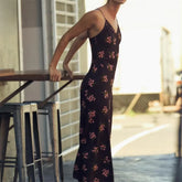 2025 new women's casual elegant design with European and American retro style printed temperament sleeveless dress